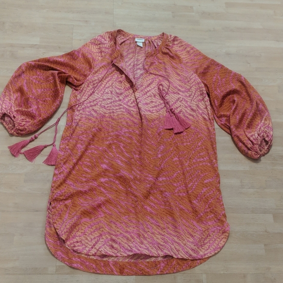 Long beautiful tunic in hot-pink and orange - Picture 6 of 8